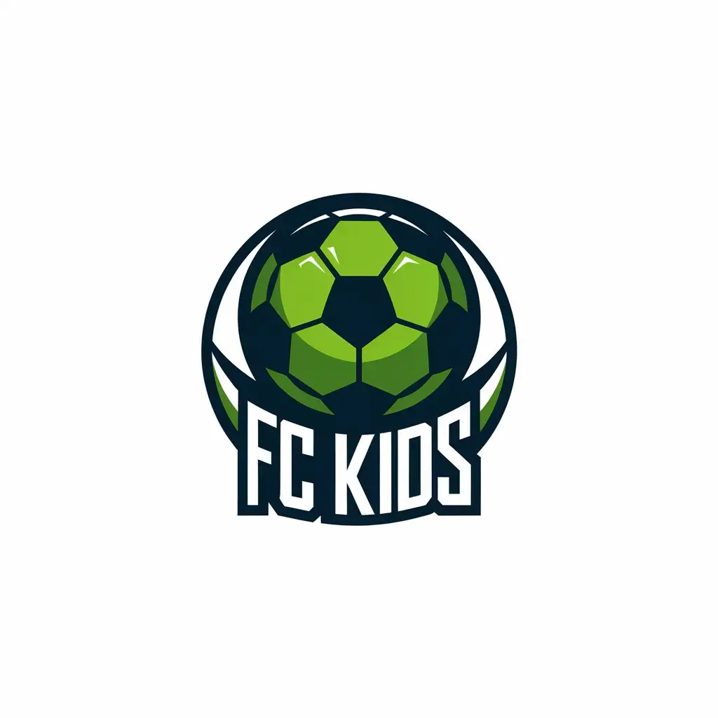 a vector logo design,with the text "FC Kids", main symbol:Ball,Moderate,clear background