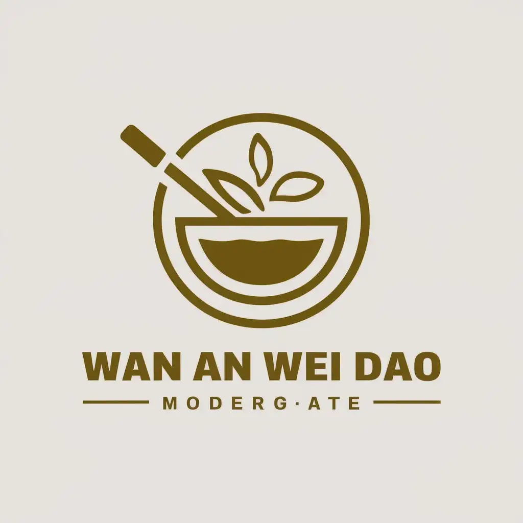 a vector logo design,with the text "Wan an wei dao", main symbol:food,Moderate,clear background