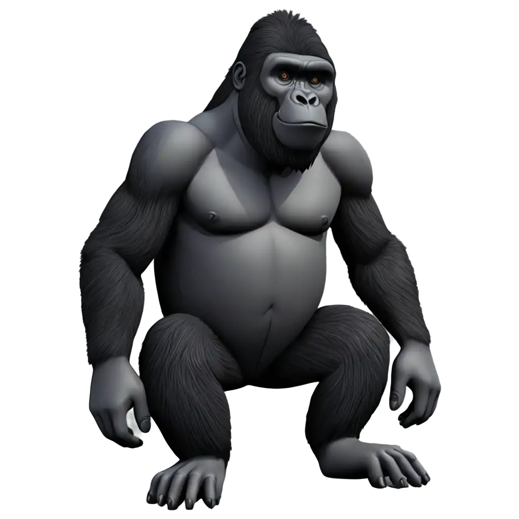 Cartoon-Gorilla-Sitting-PNG-Image-HighQuality-and-Versatile-for-Your-Projects