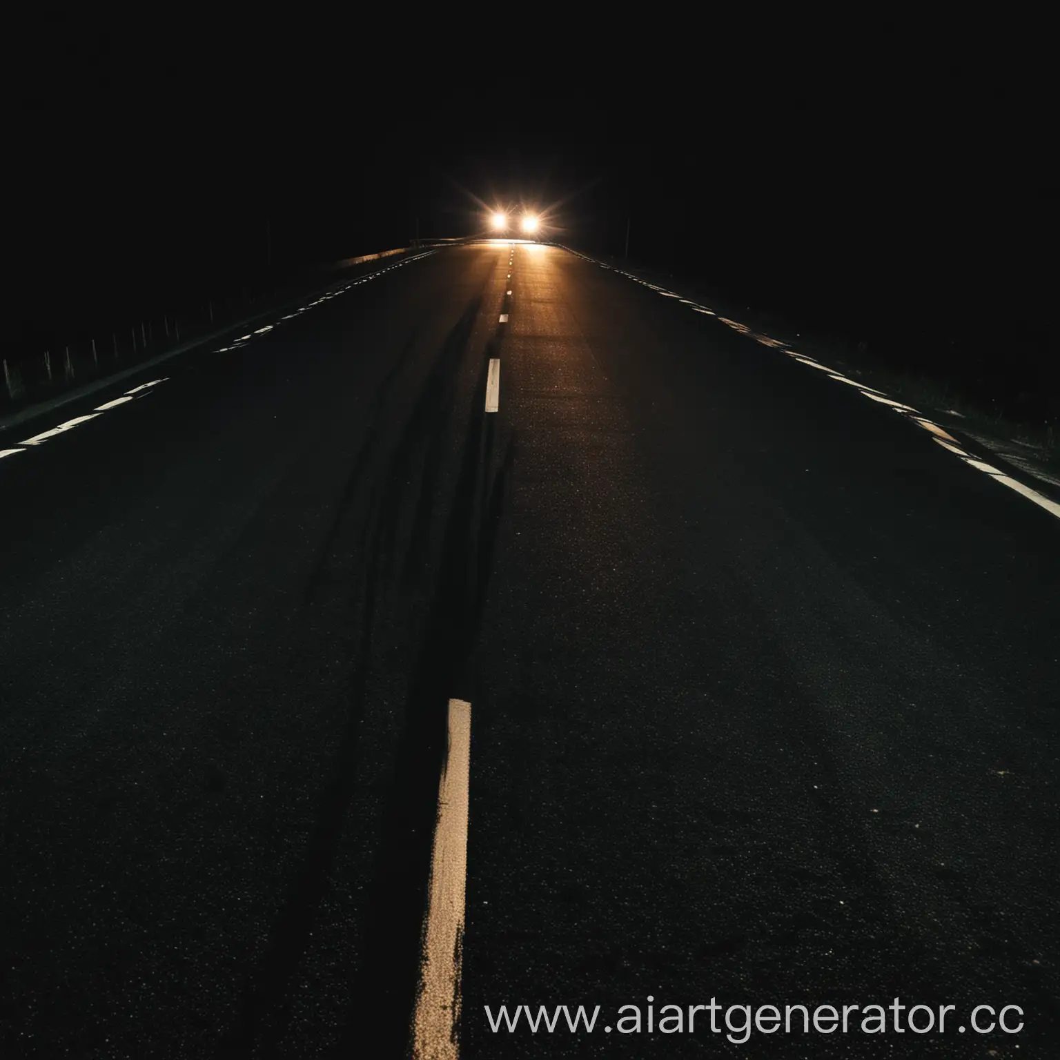 Highway, deep night, shadow car, fast