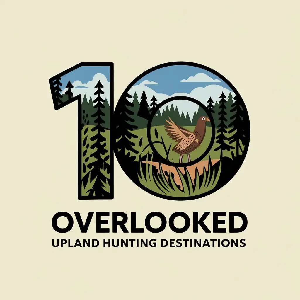 LOGO Design for 10 Overlooked Upland Hunting Destinations Modern and Minimalist with the Number 10 Symbol