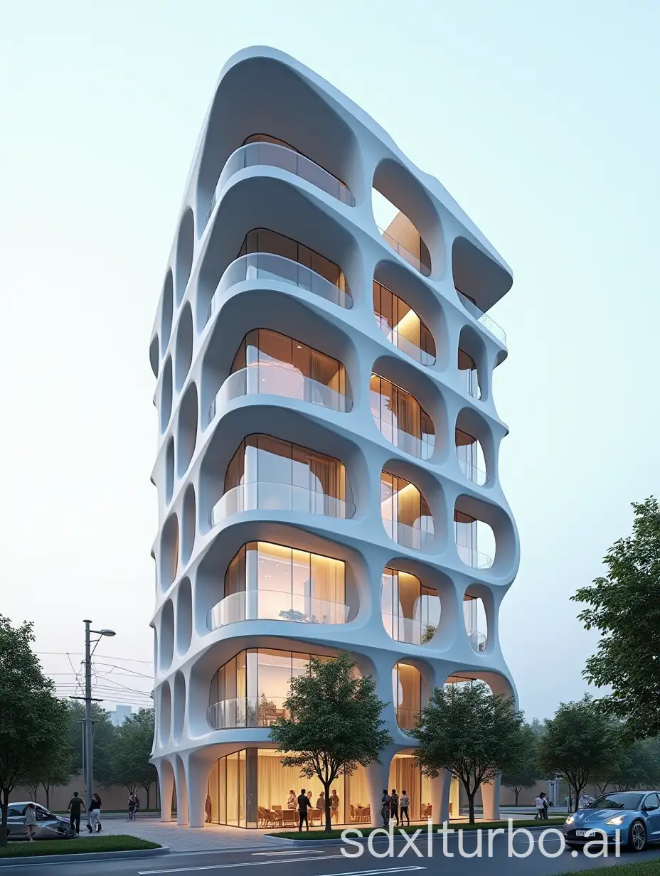 Modern-12Story-Hotel-with-Parametric-Architecture-and-Green-Urban-Landscape