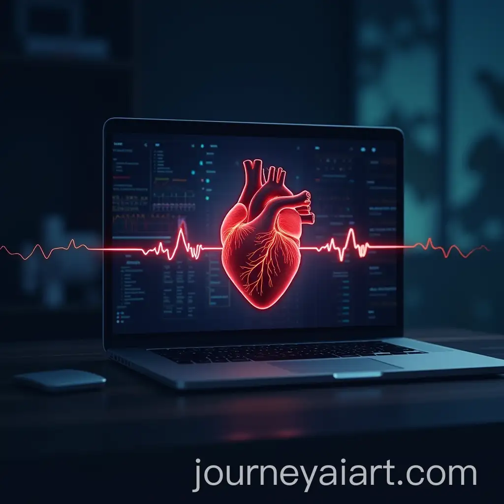 Heart-with-Pulse-Wave-and-Open-Laptop-for-Computer-Health-Monitoring