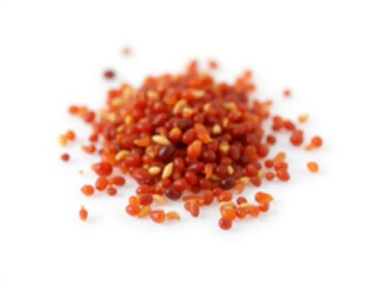 Dried-Red-Chili-Pepper-Flakes-and-Seeds-Isolated-on-White-Background