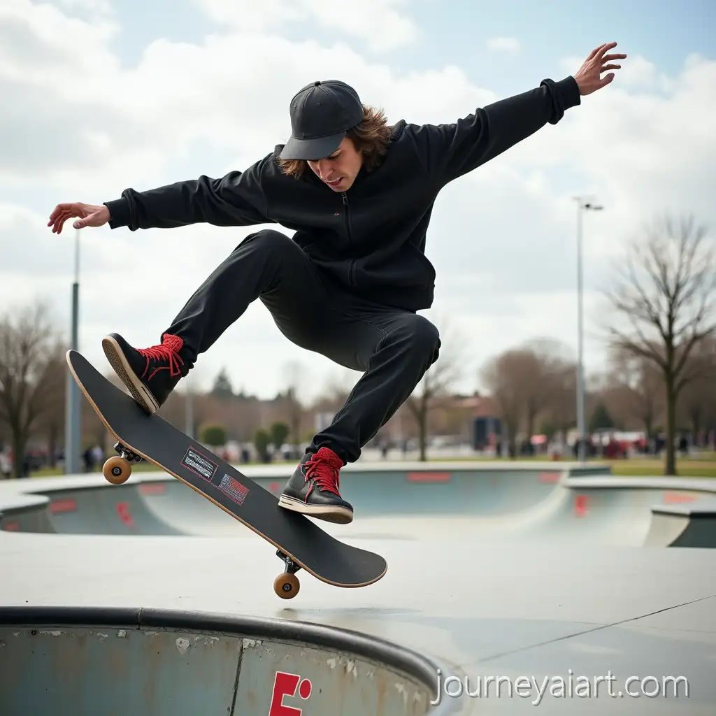 Skater-Performing-Kickflip-Trick-at-Urban-Skatepark