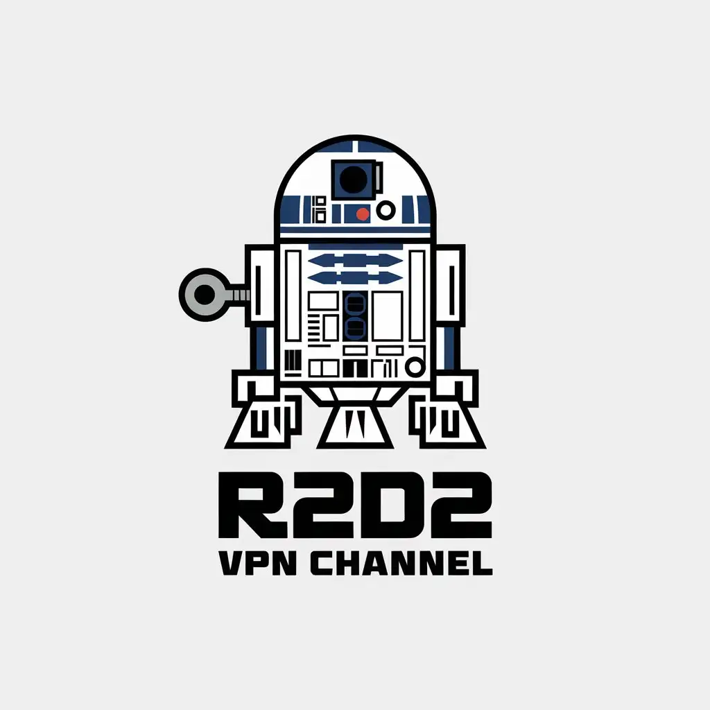 LOGO Design for R2D2 VPN Channel Vector Design with R2D2 Symbol for the Internet Industry