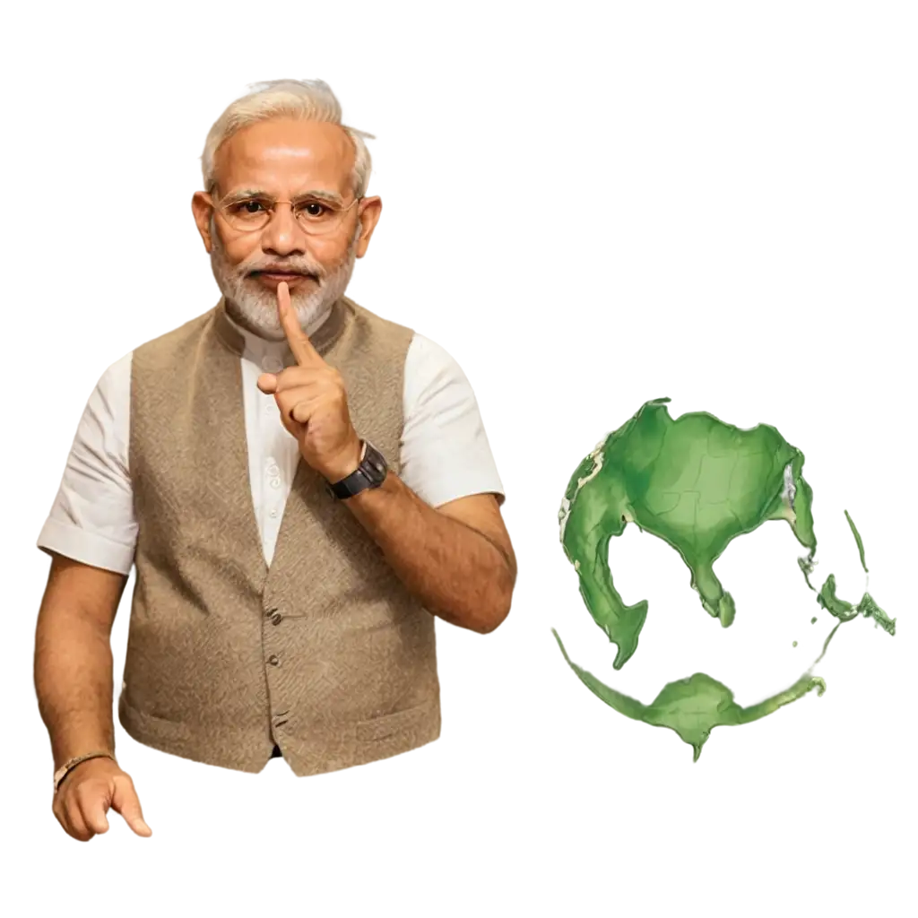 make a 3d Narendra Modi with Indian map