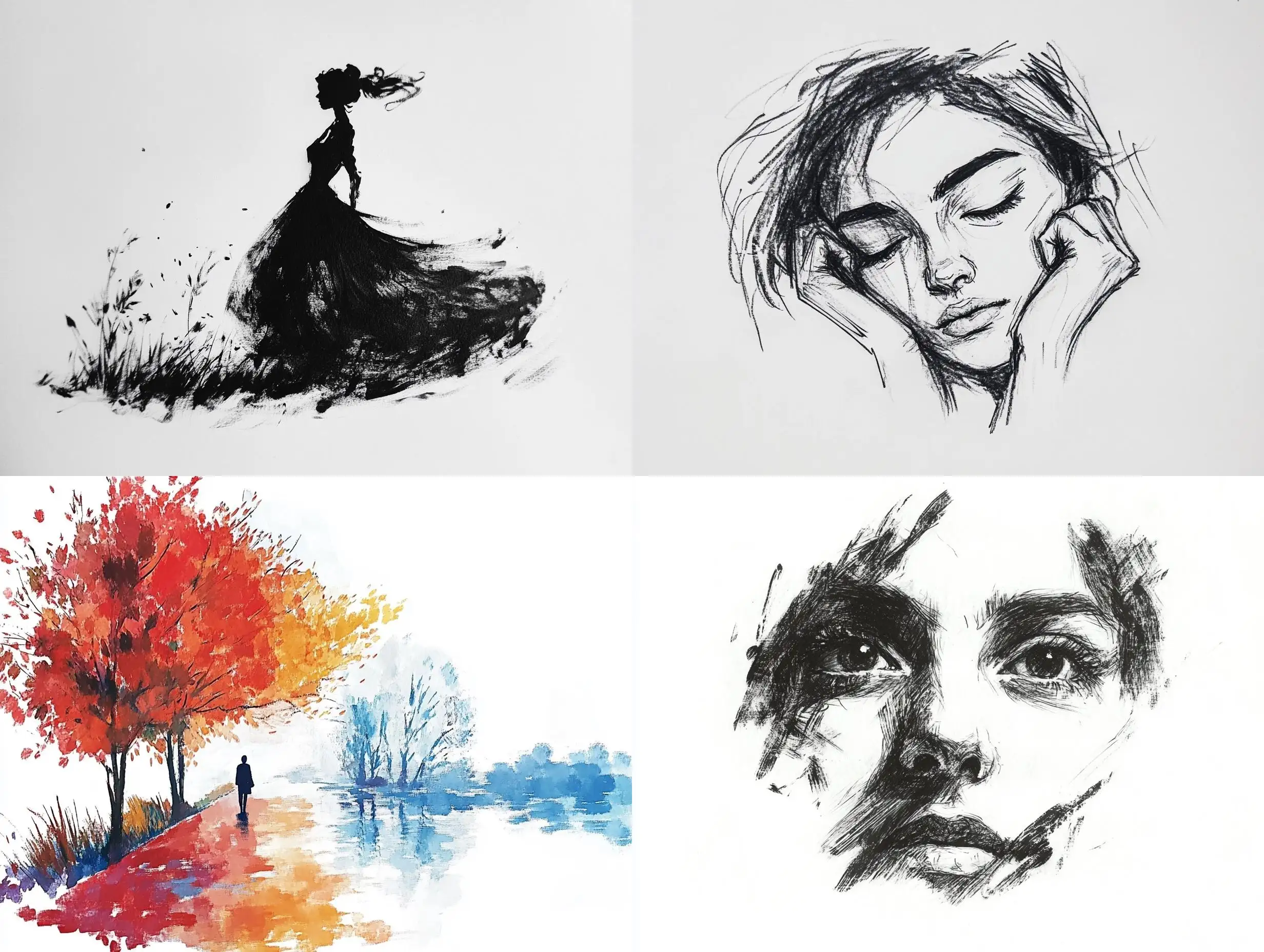 Impressionist-Minimalist-Tattoo-Sketch-on-White-Canvas