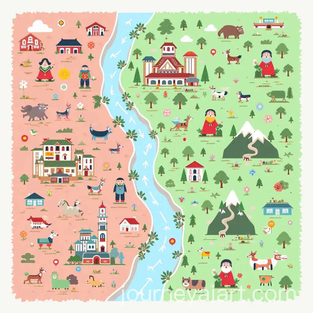 Color-Map-of-Activity-Game-Featuring-Traditional-Costumes-and-Scenic-Illustrations