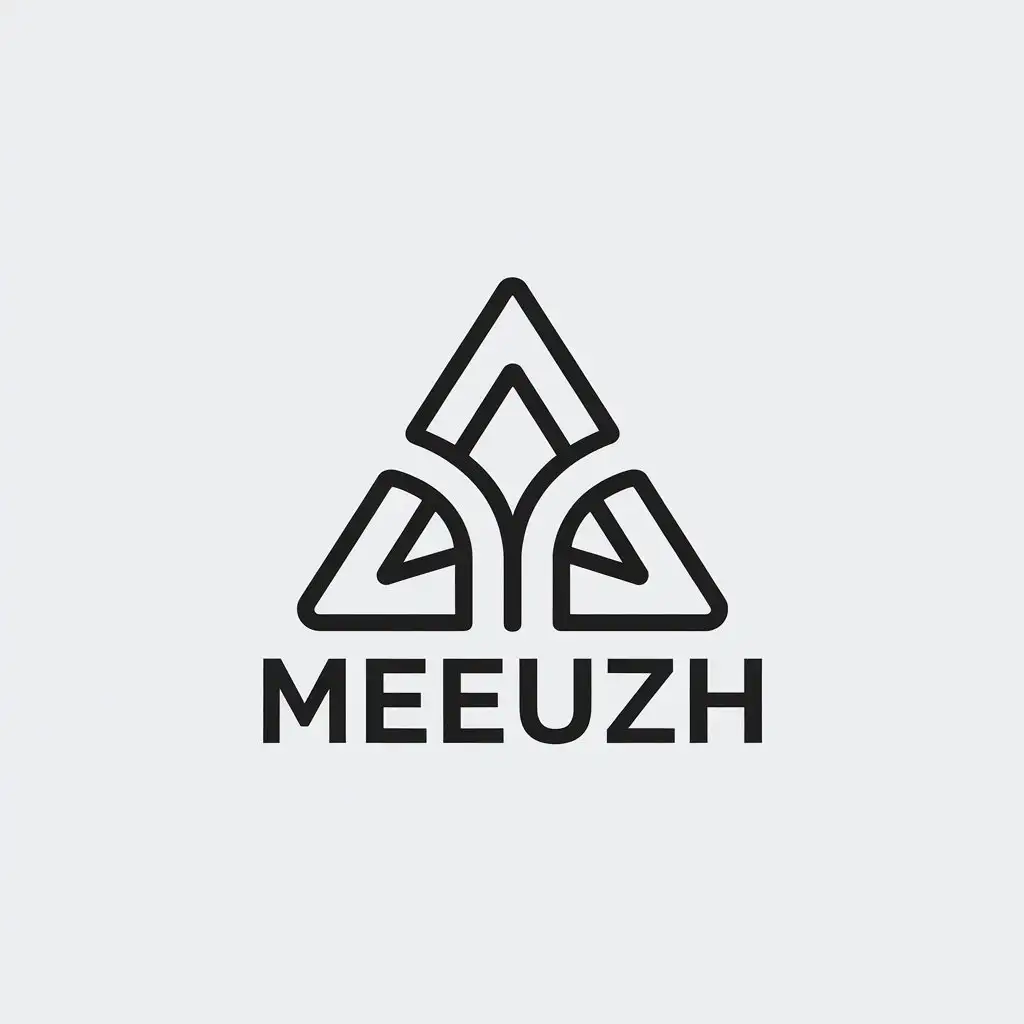 LOGO Design for Meeuzh Minimalistic M Triangle Symbol for Events Industry