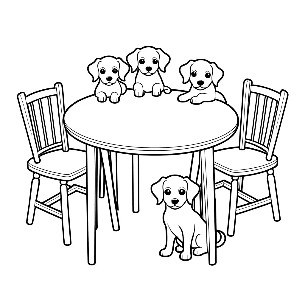 Puppies-Coloring-Page-Black-and-White-Line-Art-for-Kids