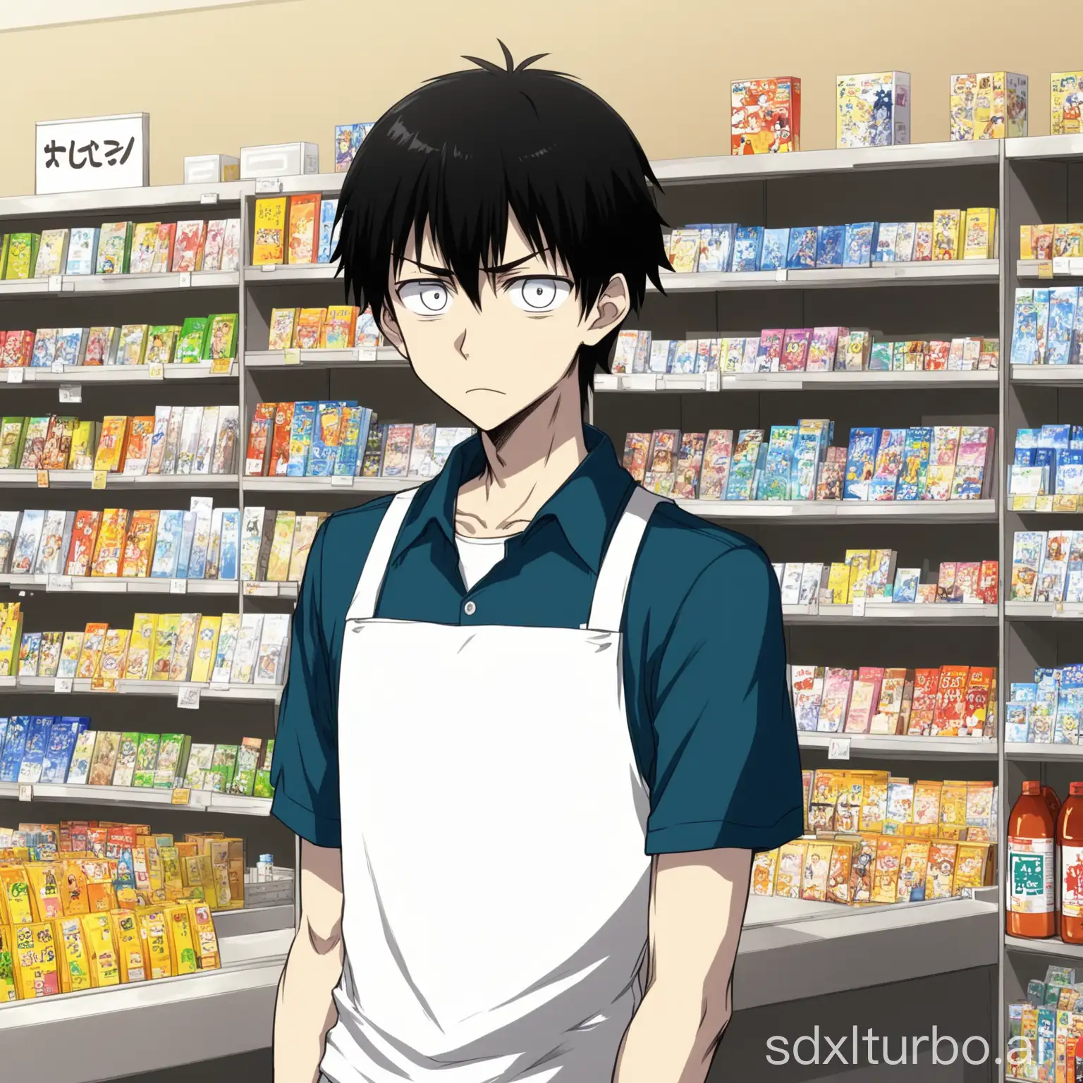 Anime-Male-Store-Clerk-with-Short-Hair-and-White-Eyes