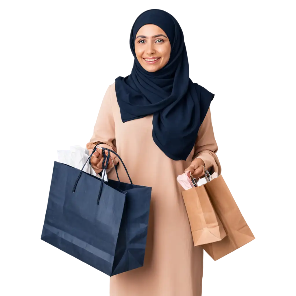 Emirati-Woman-Holding-Shopping-Bags-PNG-Image-Elegant-Fashion-and-Cultural-Diversity