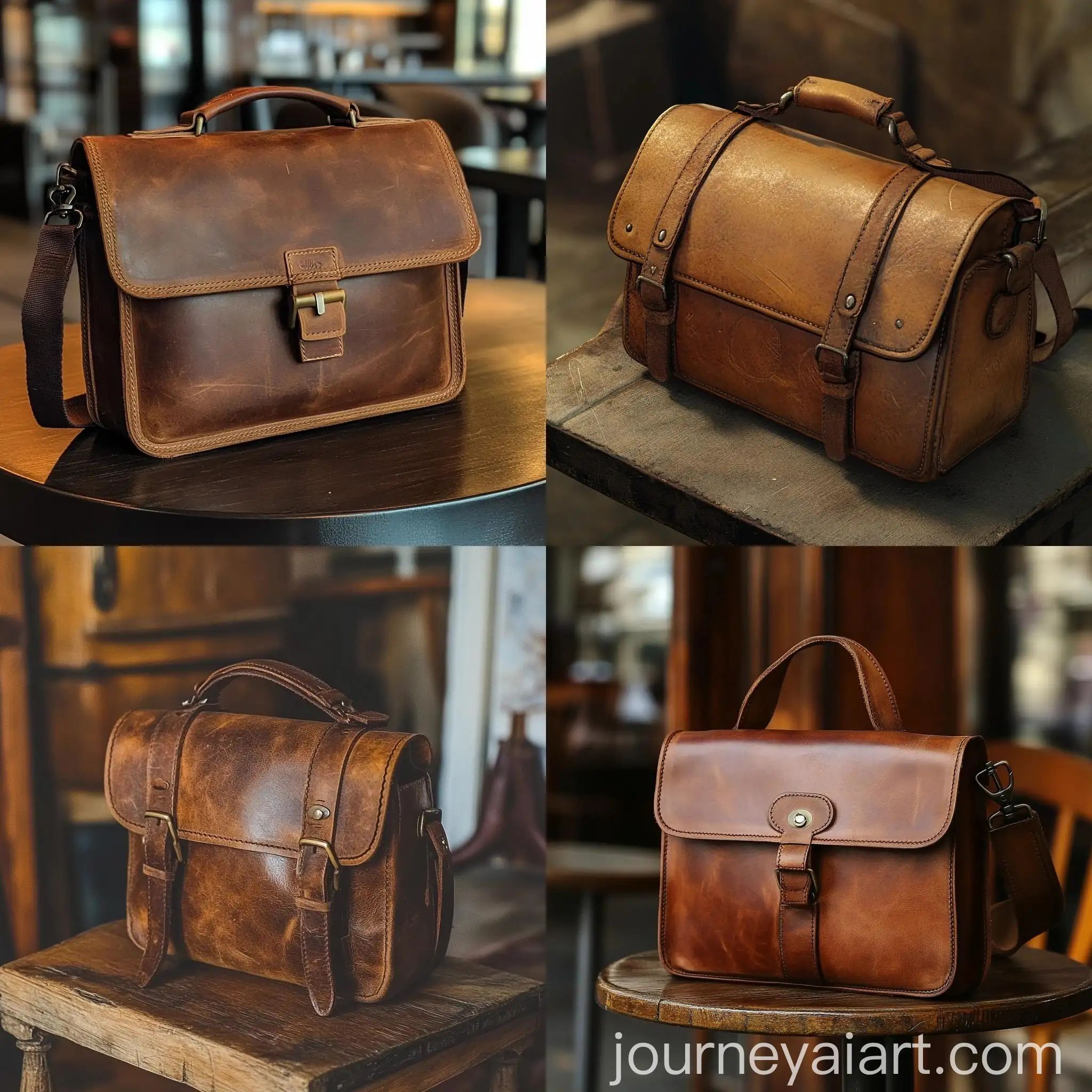 Vintage-Brown-Leather-Bag-on-Table-Retro-1977-Design