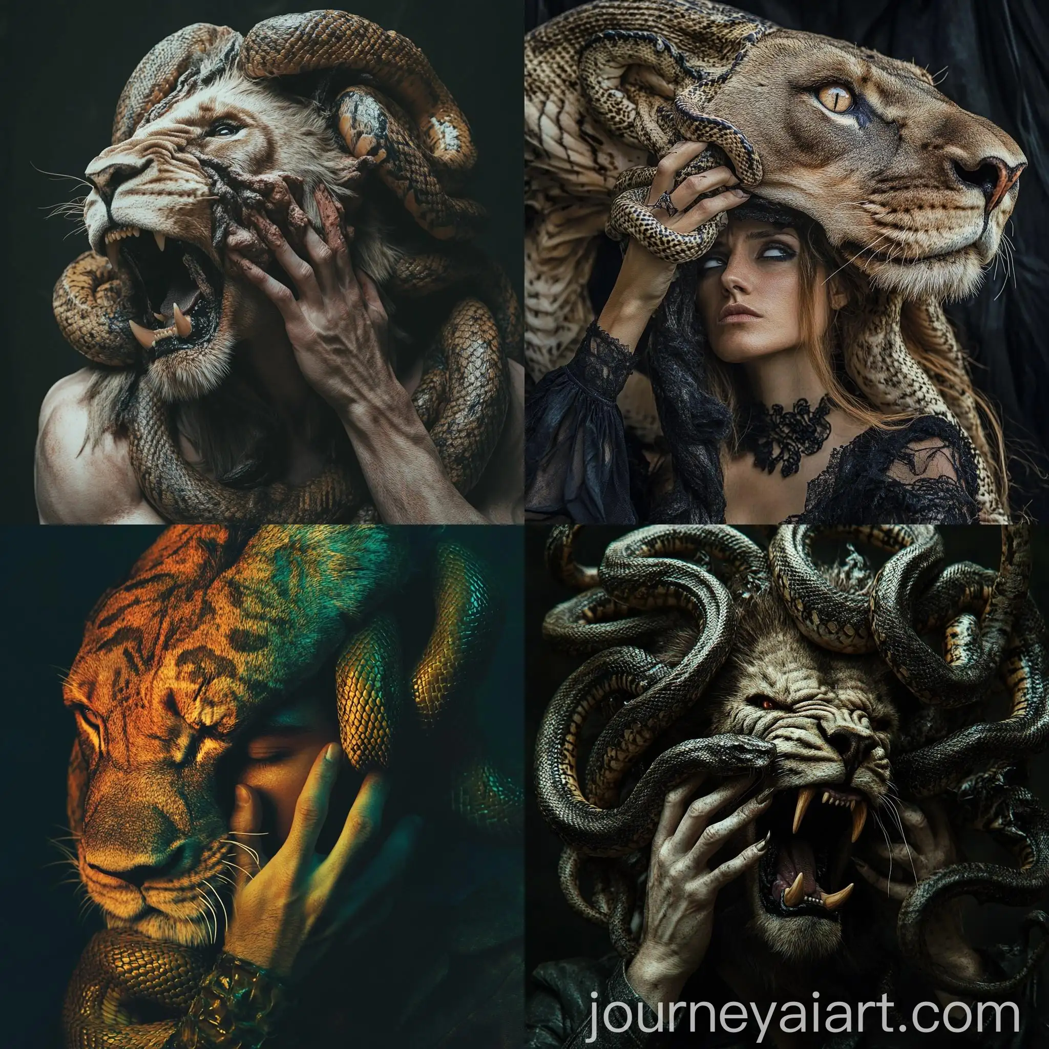 Hybrid-Creature-with-Lioness-Head-and-Snake-Hands
