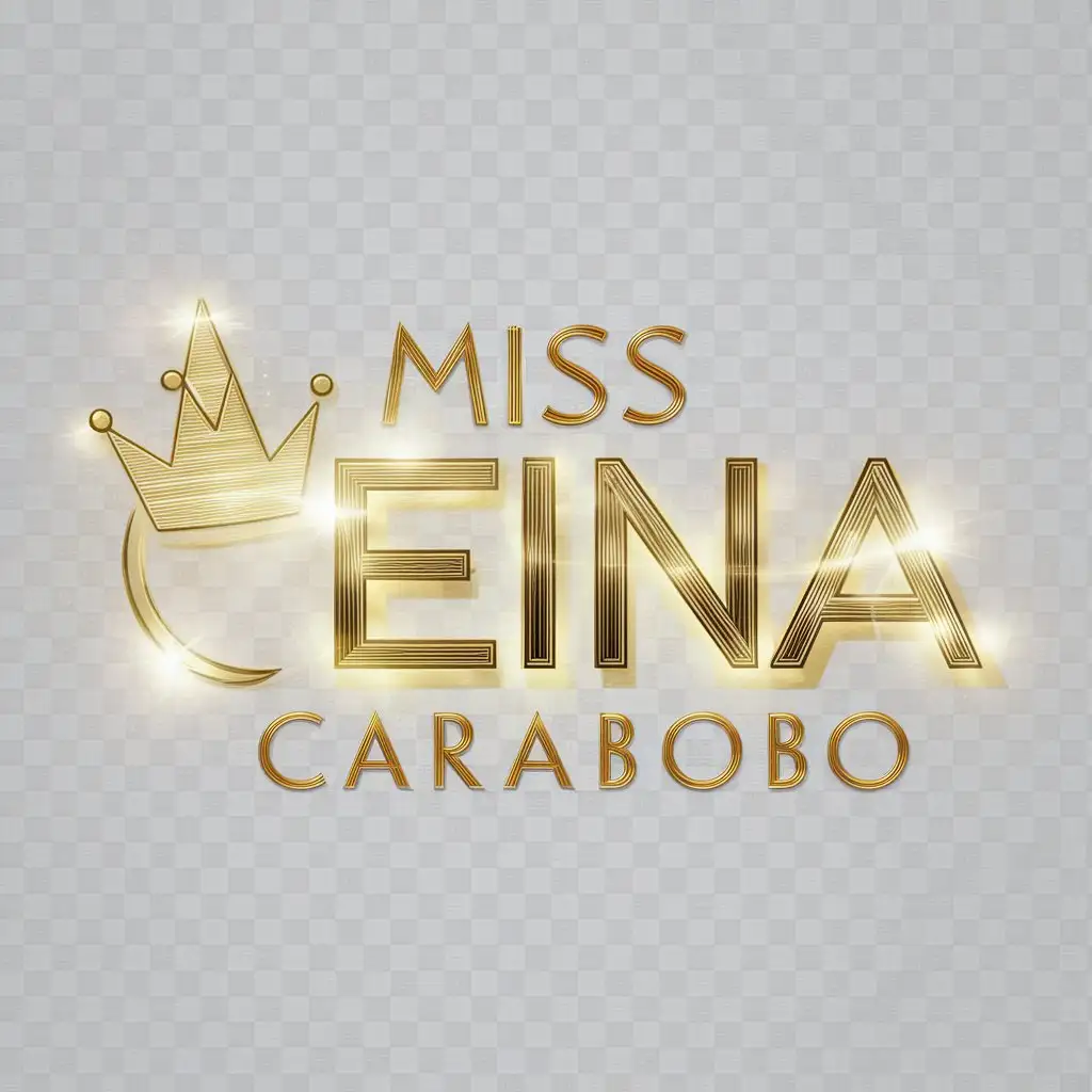 LOGO Design for Miss Teen Reina Carabobo Golden Glowing Text for Beauty and Spa Industry