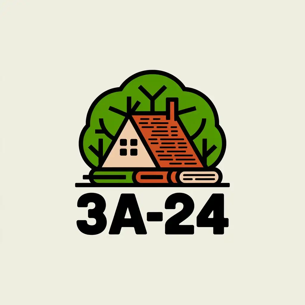 a vector logo design,with the text "3A-24", main symbol:I would like an image bright and soft but not lacking in sharpness. That is my class, and I feel like it's my home.,Moderate,clear background