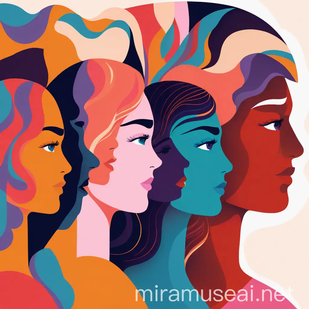 Diverse Faces in Vibrant Color Palette