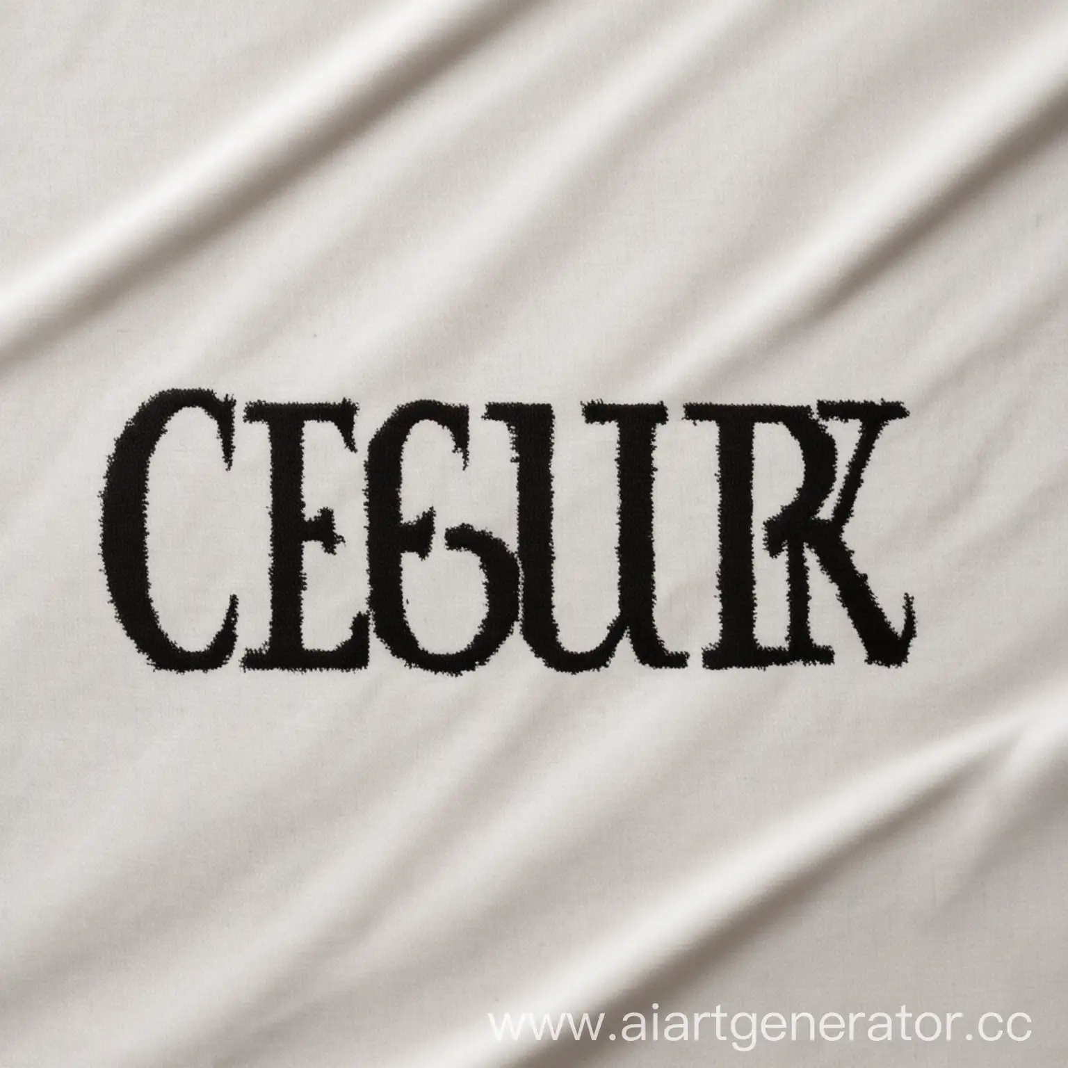 Bold-Black-CESUR-Inscription-on-White-Fabric-Background