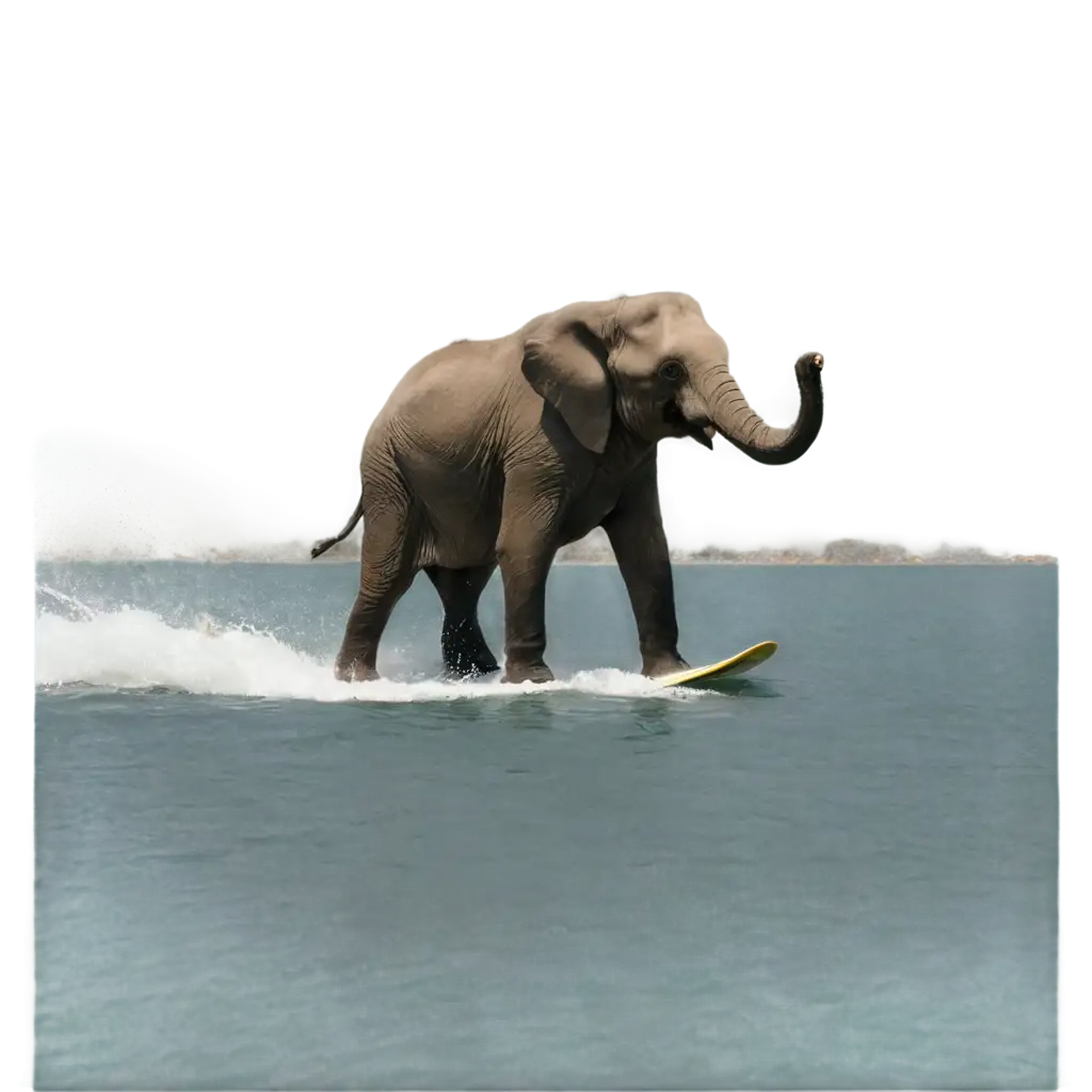 HighQuality-PNG-Image-of-an-Elephant-Waterskiing-on-a-Lake-AIGenerated-Art-Prompt