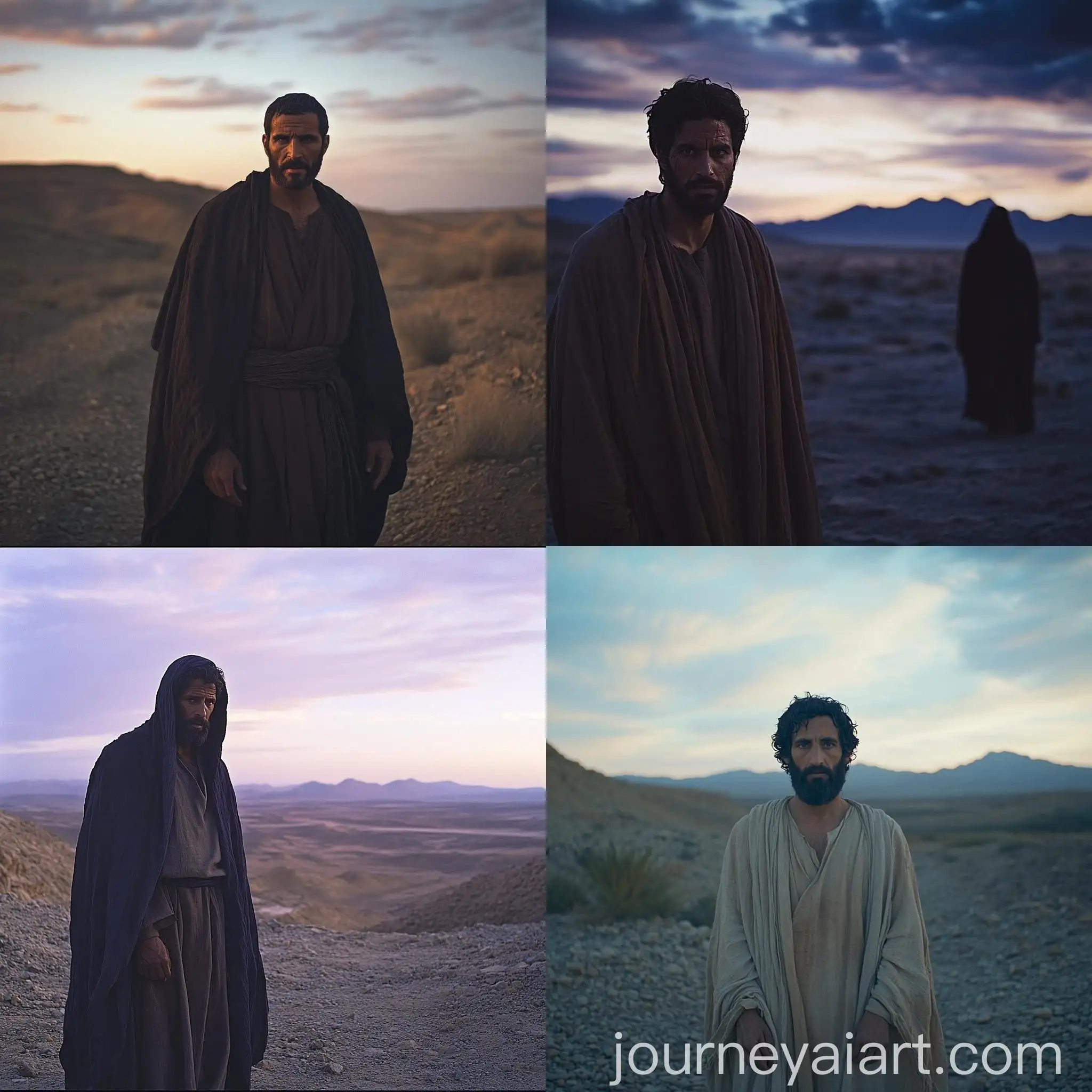 Spiritual-Struggle-in-the-Desert-Jesus-Confronts-Satan-in-Temptation-Scene
