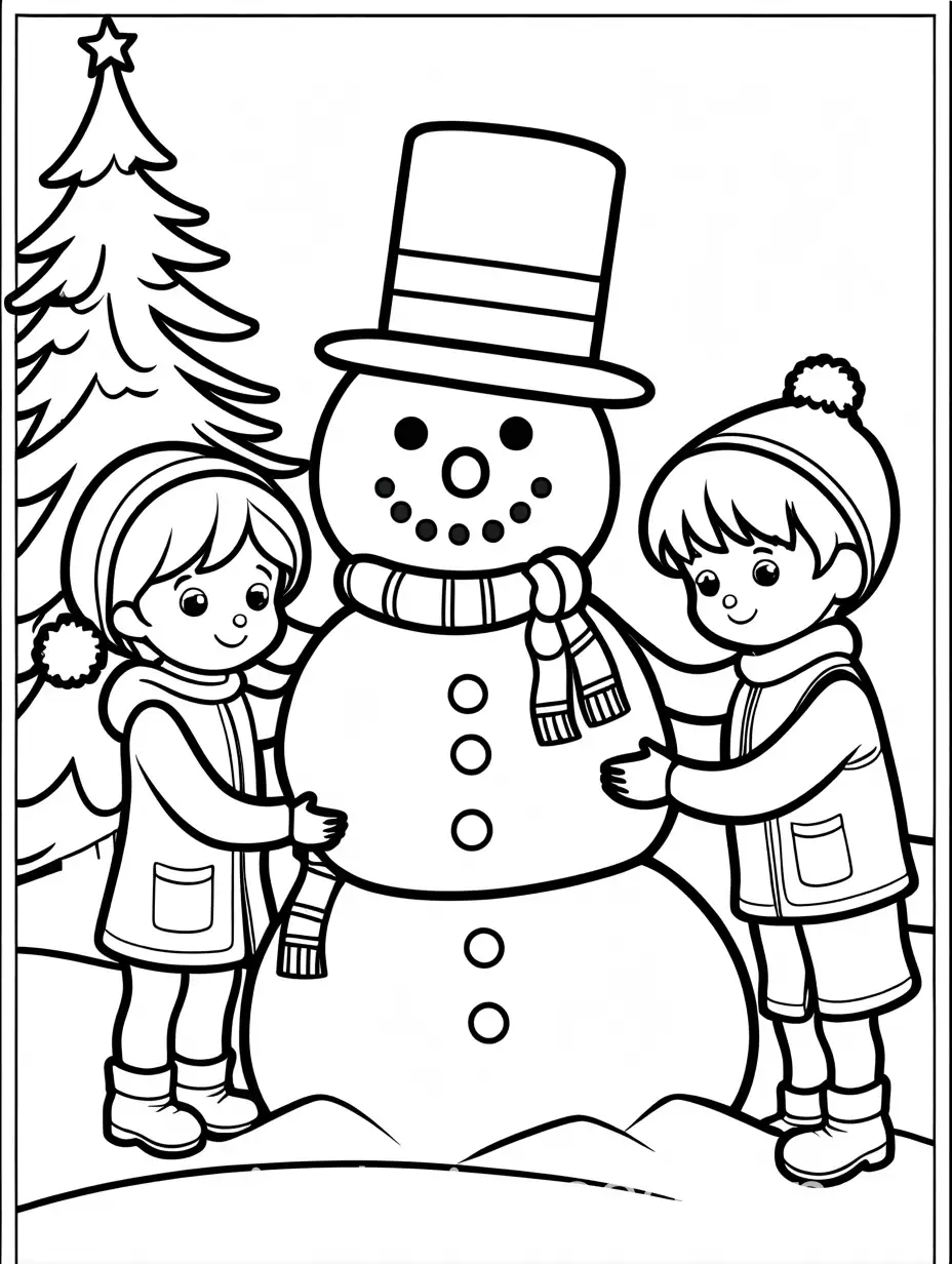 Children-Joyfully-Building-a-Snowman-for-Christmas