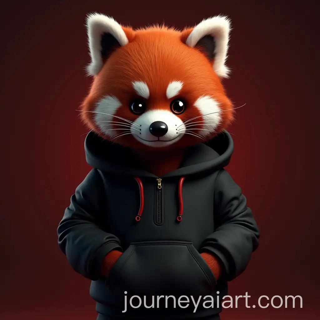 Red-Panda-Mascot-Design-in-Black-Hoodie