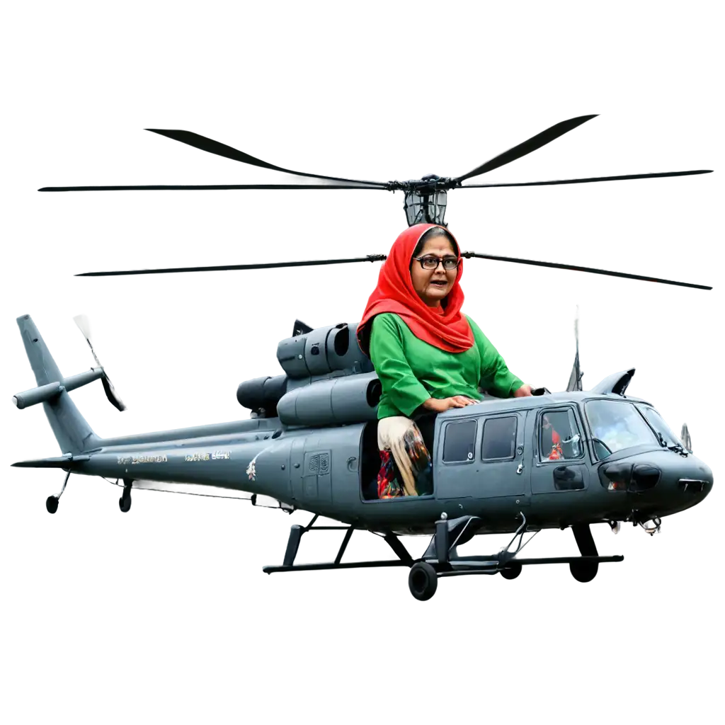 Cartoon-of-Sheikh-Hasina-Sitting-on-Helicopter-PNG-Image-for-Detailed-Representation