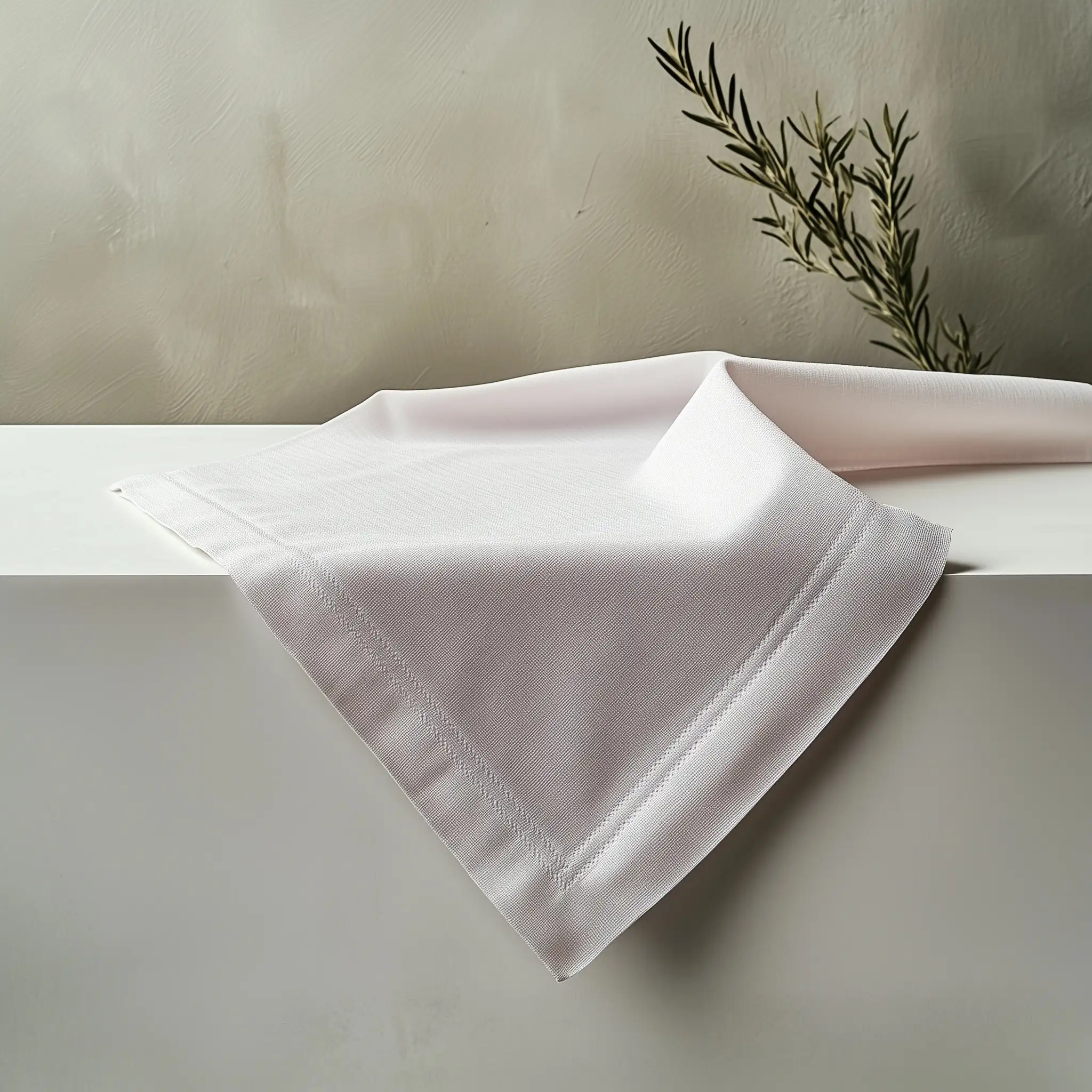 Table-Setting-with-Large-Napkin-on-Light-Background