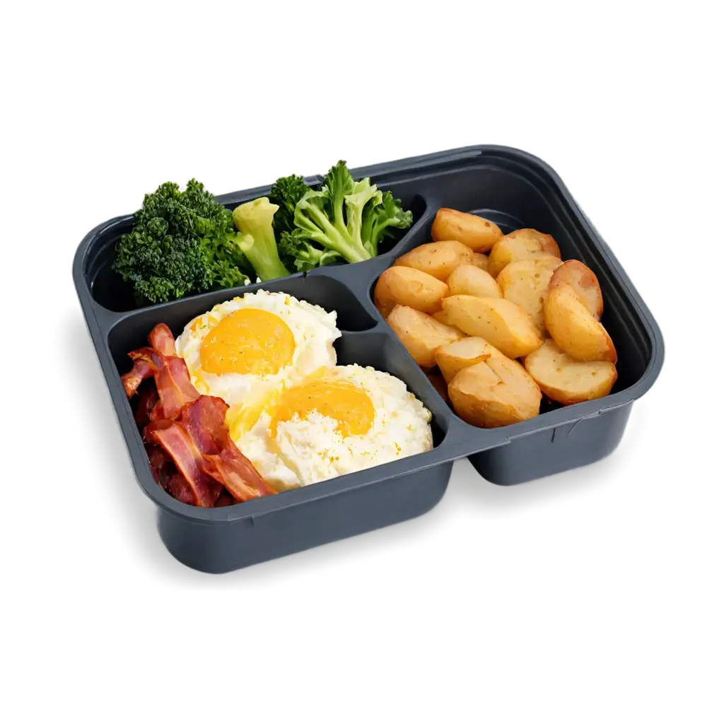 Delicious-Lunch-Box-with-Eggs-Bacon-Potatoes-and-Broccoli-PNG-Image-for-Optimal-Clarity