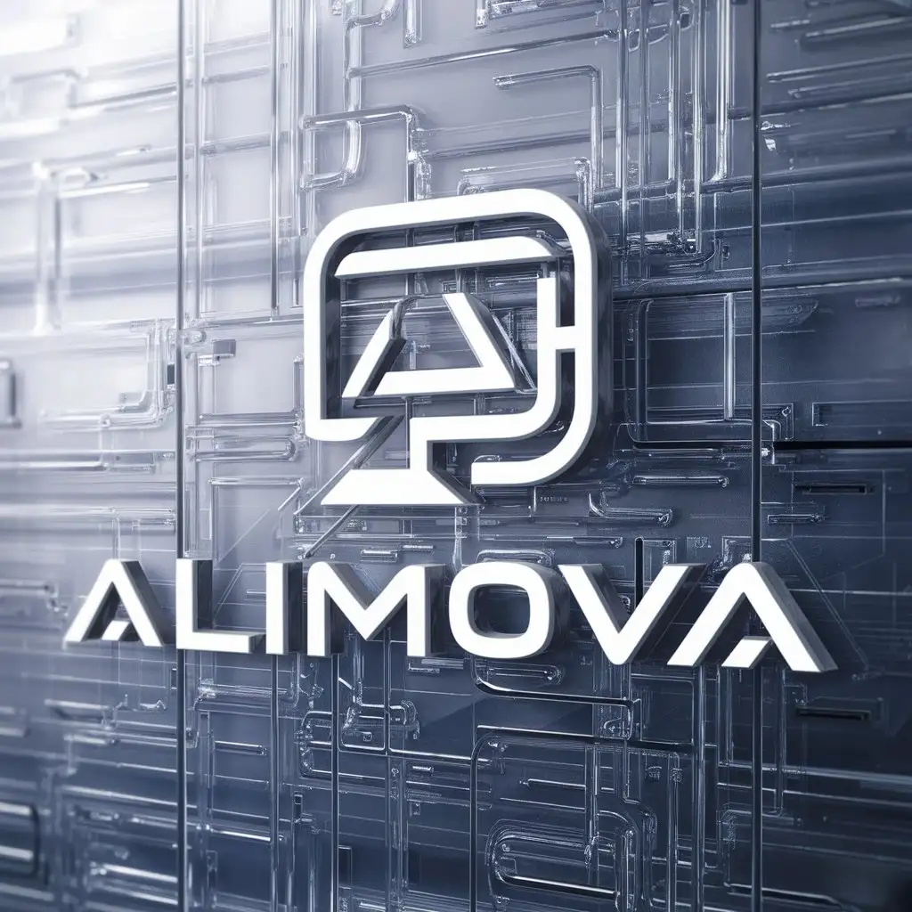 a logo design,with the text "Alimova", main symbol:Computer,complex,clear background