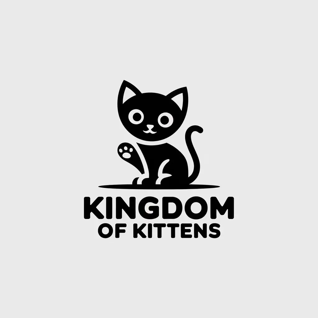 LOGO-Design-For-Kingdom-of-Kittens-Minimalistic-Vector-Design-with-Gattino-Symbol