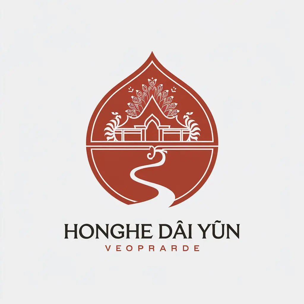 LOGO Design for Honghe Dai Yun Red River Peacock Dai Architecture ThaiStyle Round Theme