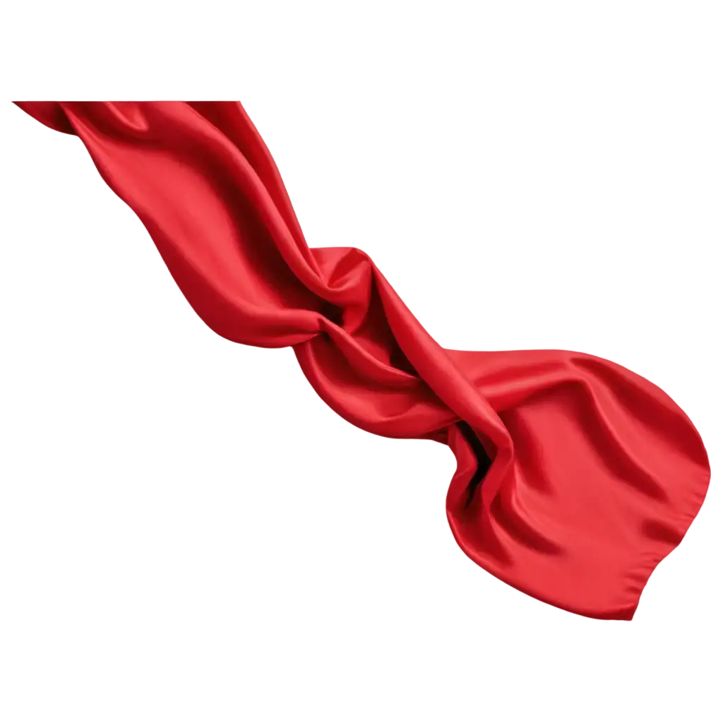 A complete red silk, extending from left to right with ripples