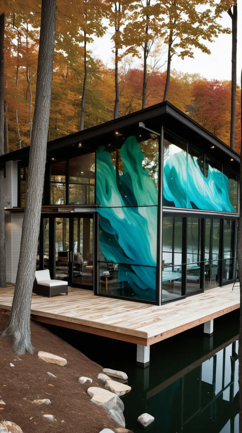 Lake House with Glass Paint Deck