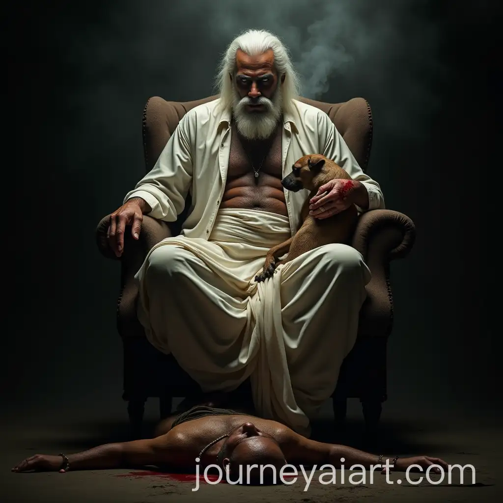 Sinister-Villain-with-Menacing-Expression-Holding-BloodSoaked-Dog