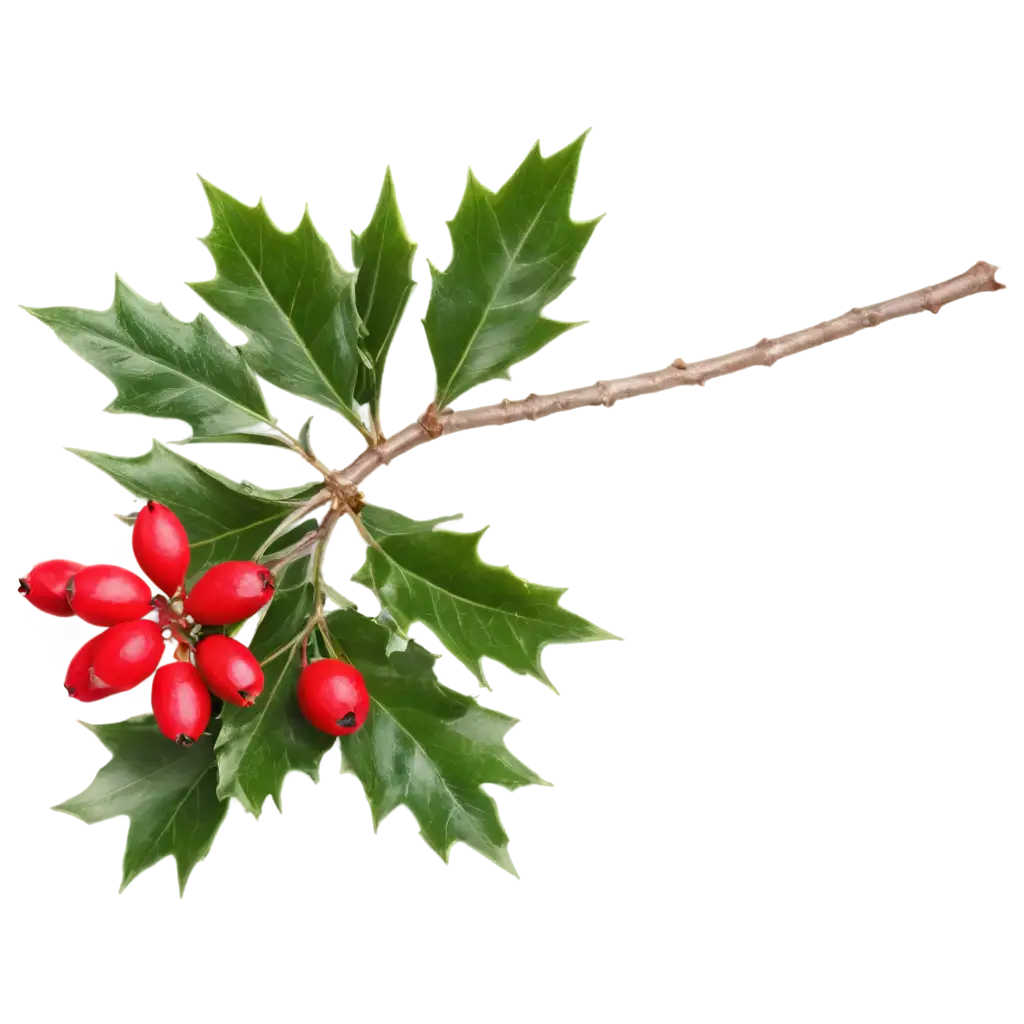 Fir-Branch-and-Holly-Berry-PNG-Image-Transparent-and-HighQuality-for-Seasonal-Designs