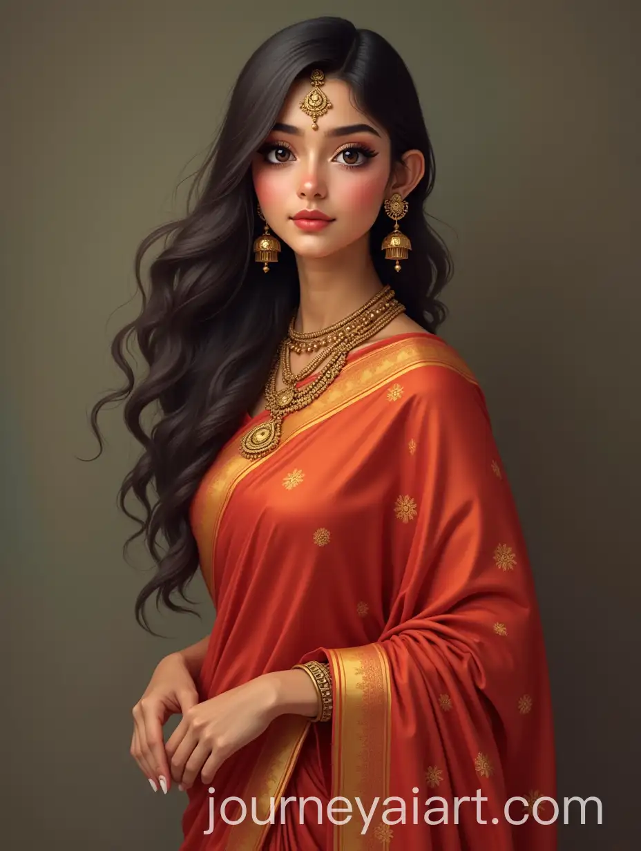 Beautiful-25YearOld-Woman-in-Traditional-Indian-Saree-Portrait