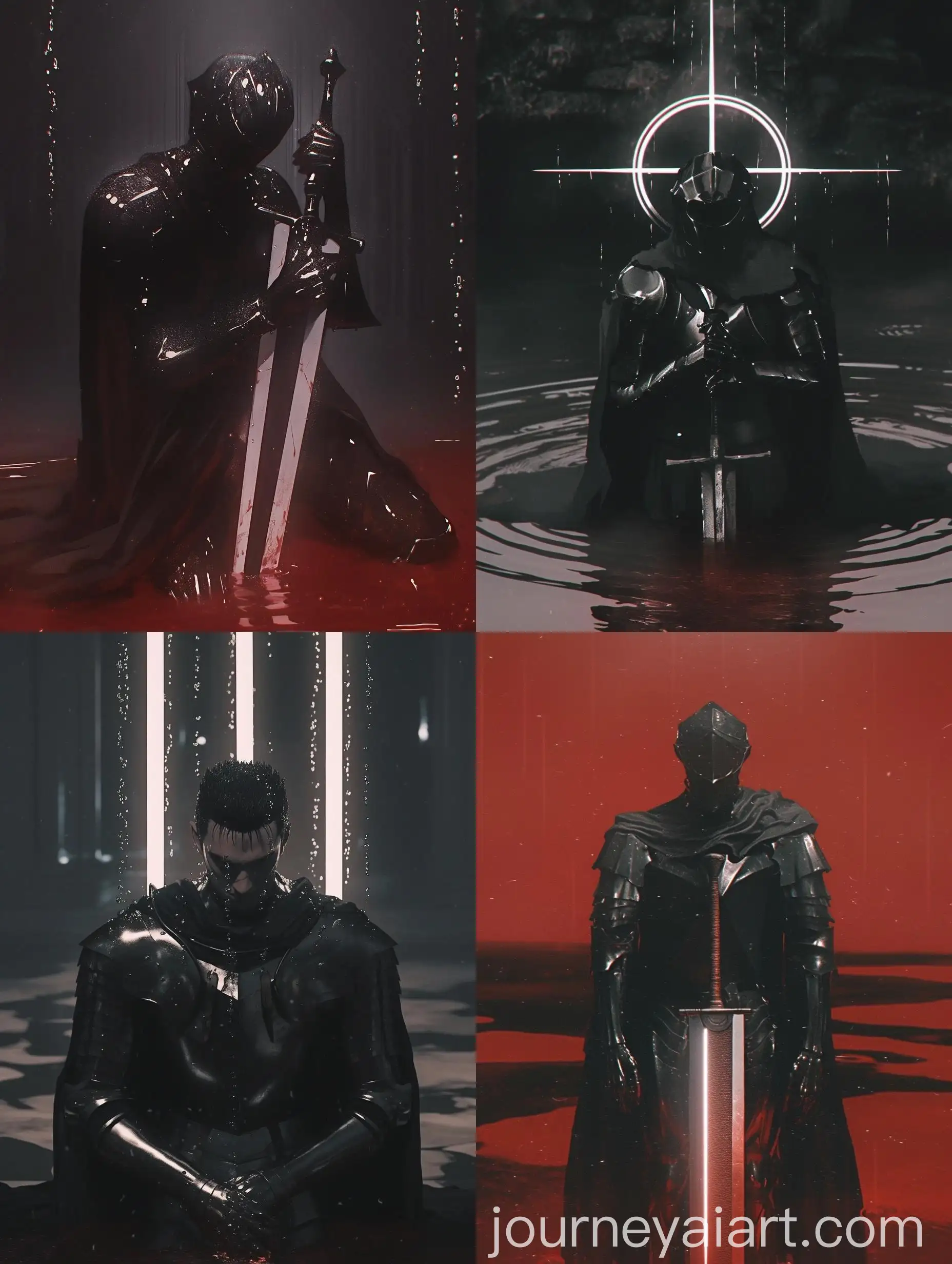 Medieval-Warrior-Guts-in-Armor-Wielding-Sword-in-Red-Water