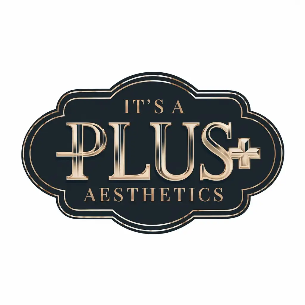 LOGO Design for Its a Plus Aesthetics Stylish BroochInspired Symbol with Metallic and Pearl Effects