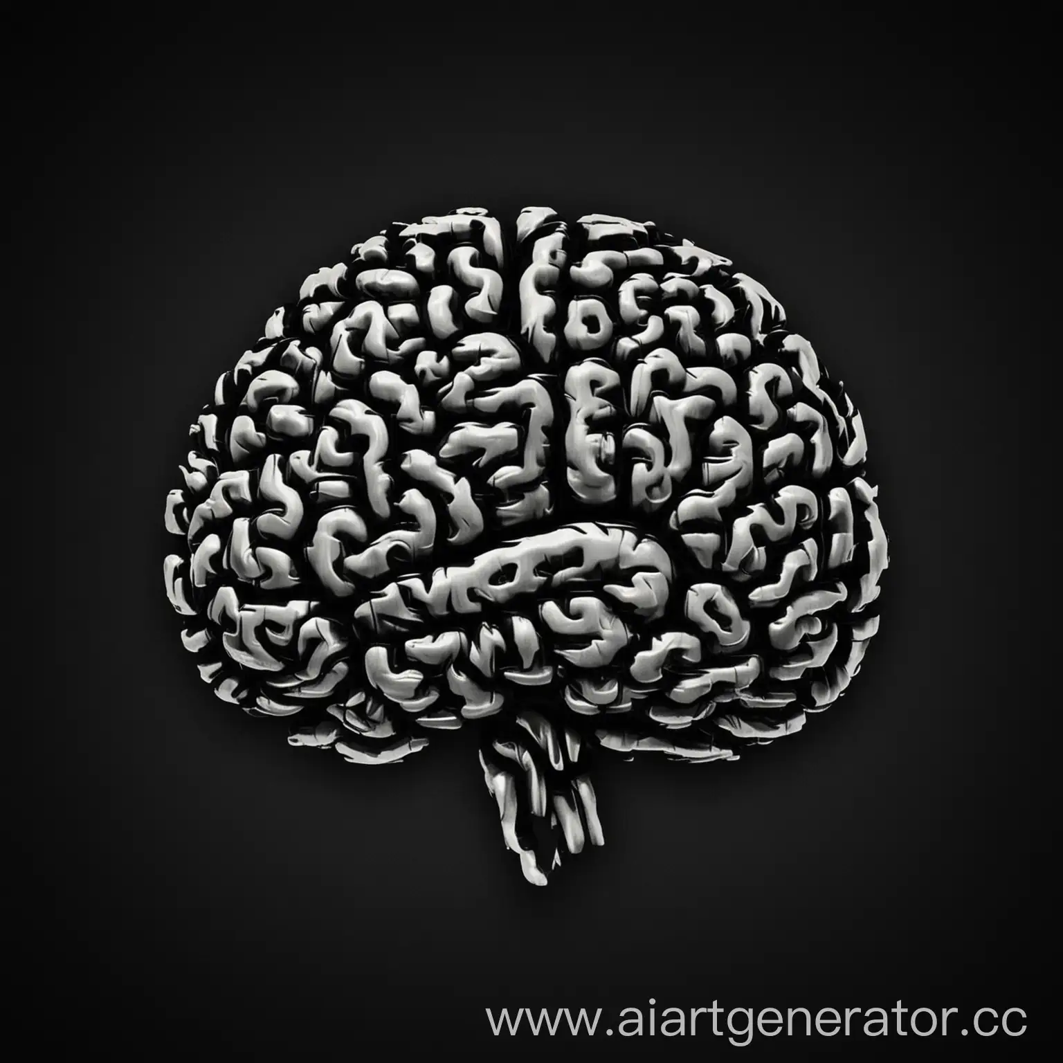 Abstract-Brain-with-Stripes-on-Black-Background