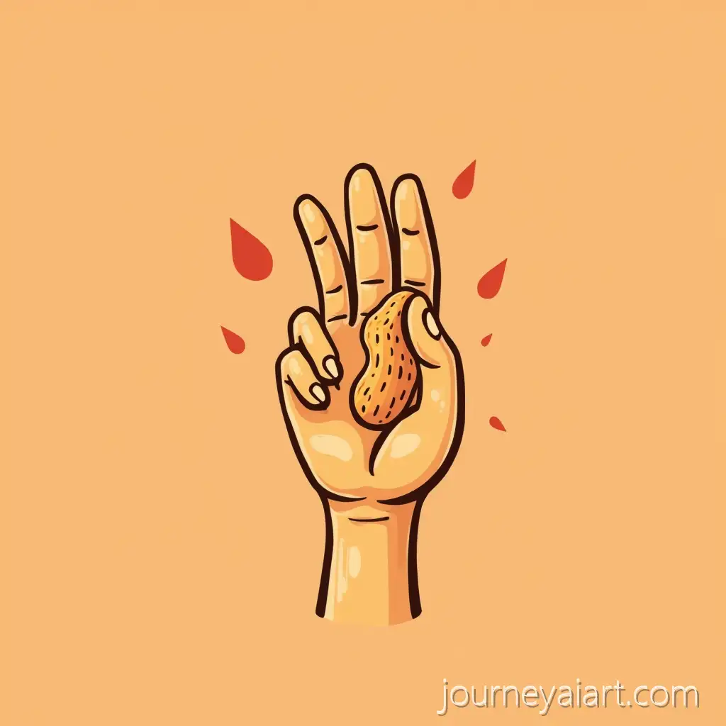 Retro-Cartoon-HandAI-Art-Prompt-Expansion-Making-OK-Gesture-with-Peanut-and-Marinade-Sauce