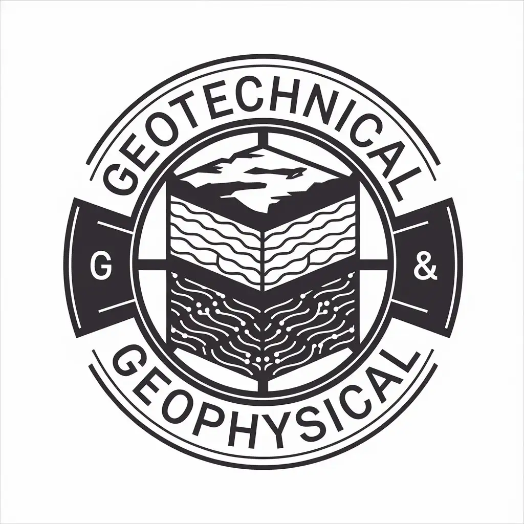 a vector logo design,with the text "Geotechnical & Geophysical", main symbol:tipografi,Moderate,be used in Construction industry,clear background