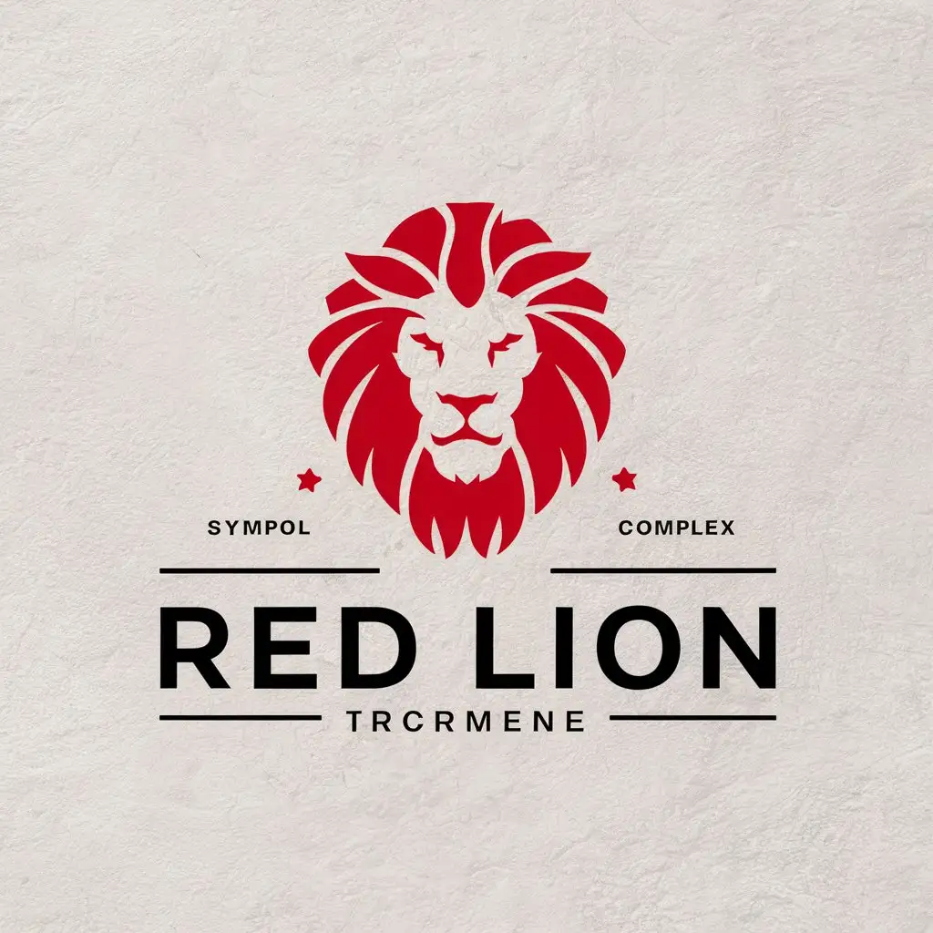 LOGO Design for Red Lion Majestic Lion Symbol on Clear Background