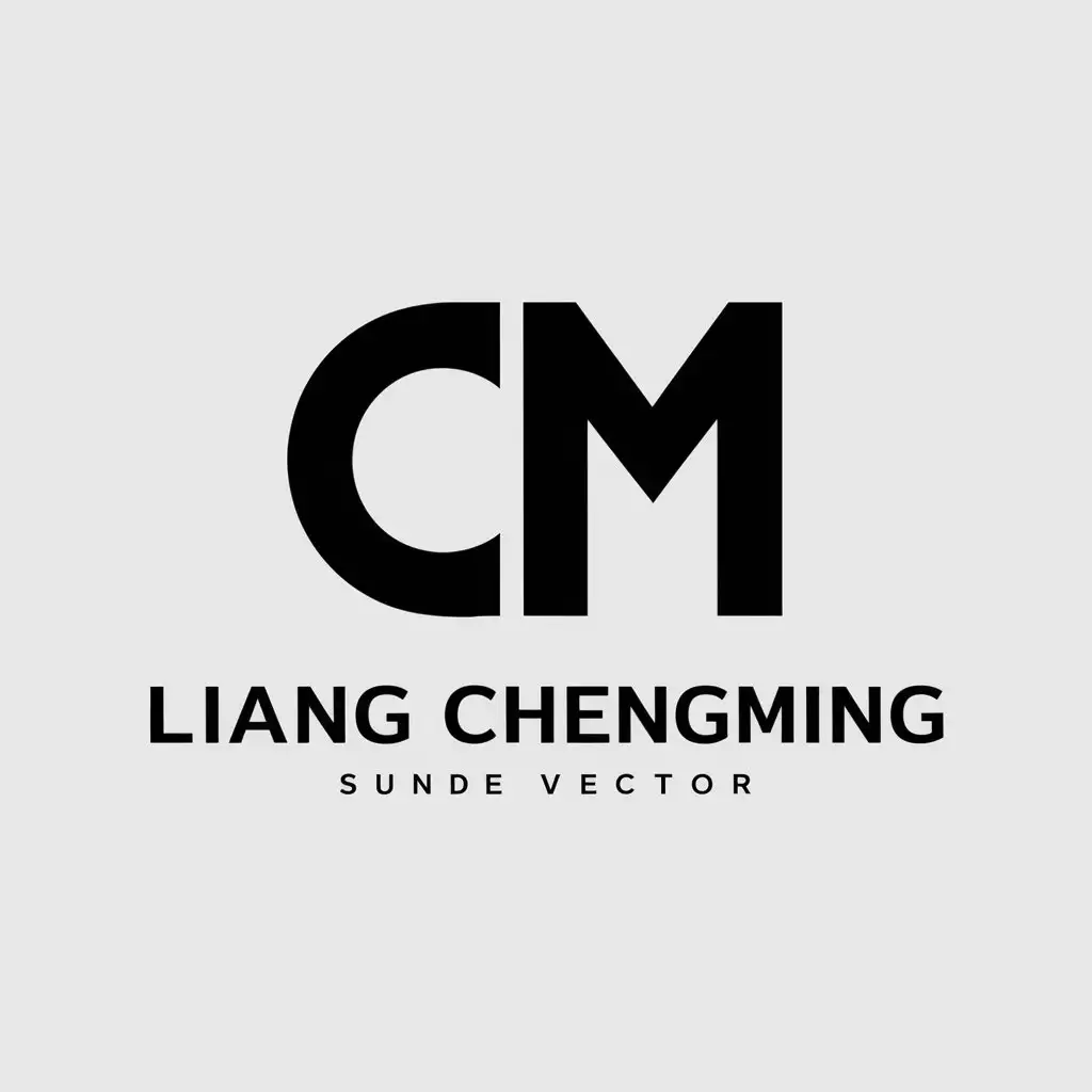 a vector logo design,with the text "Liang Chengming", main symbol:CM,Moderate,be used in Others industry,clear background