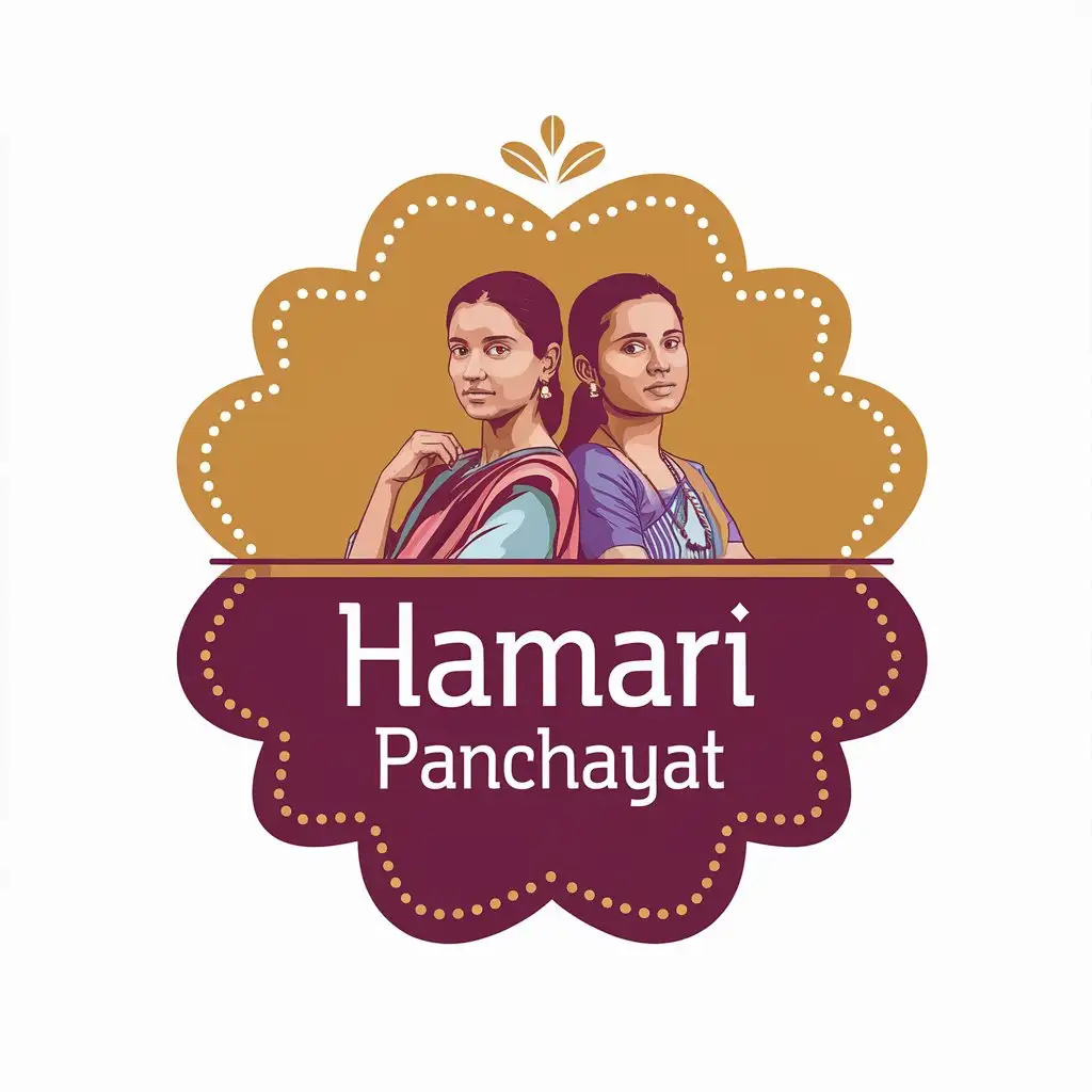 LOGO Design for Hamari Panchayat Vector Logo with Two Girls in Entertainment Industry Theme