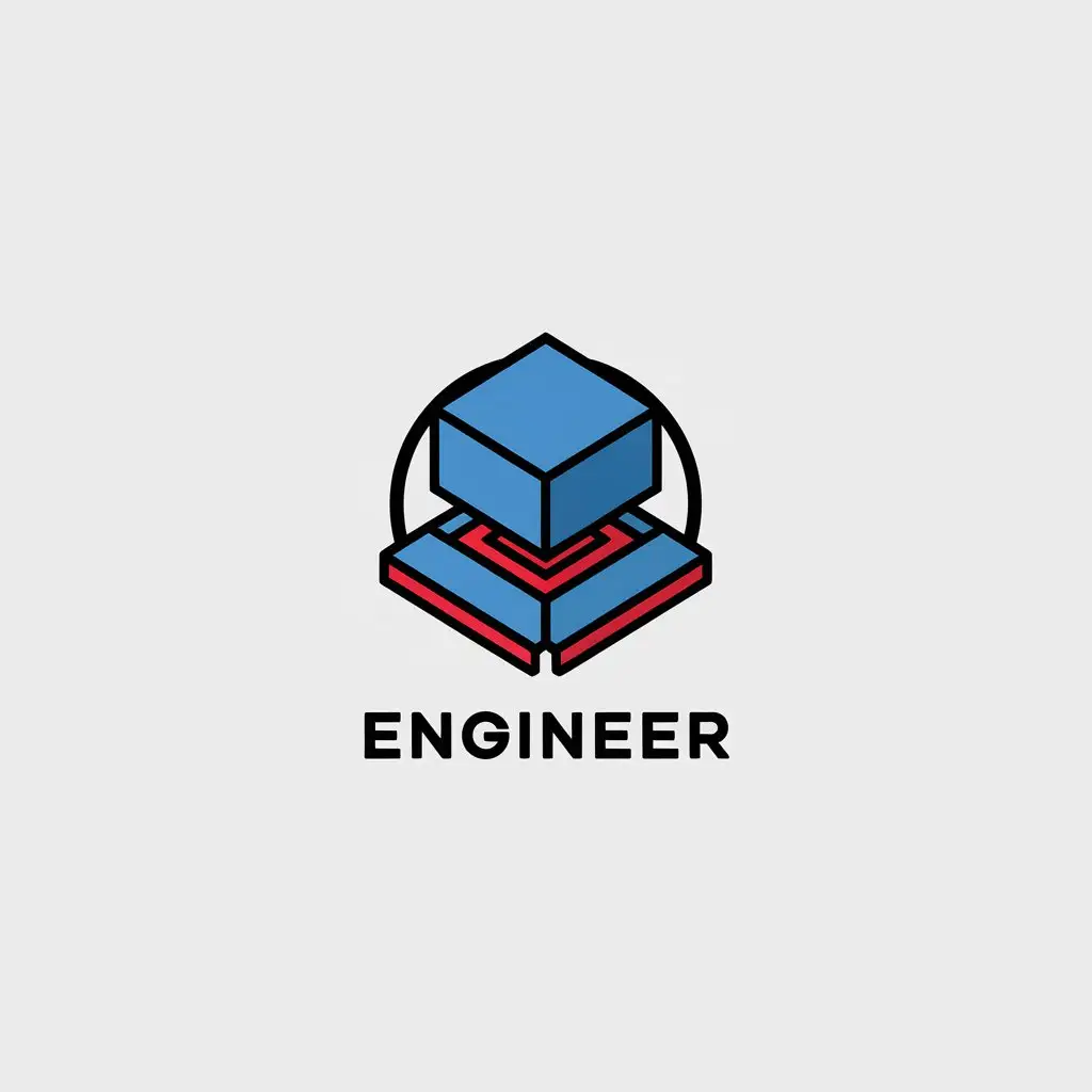 LOGO-Design-for-Engineer-Colored-3D-Electronic-Components-in-Minimalistic-Style