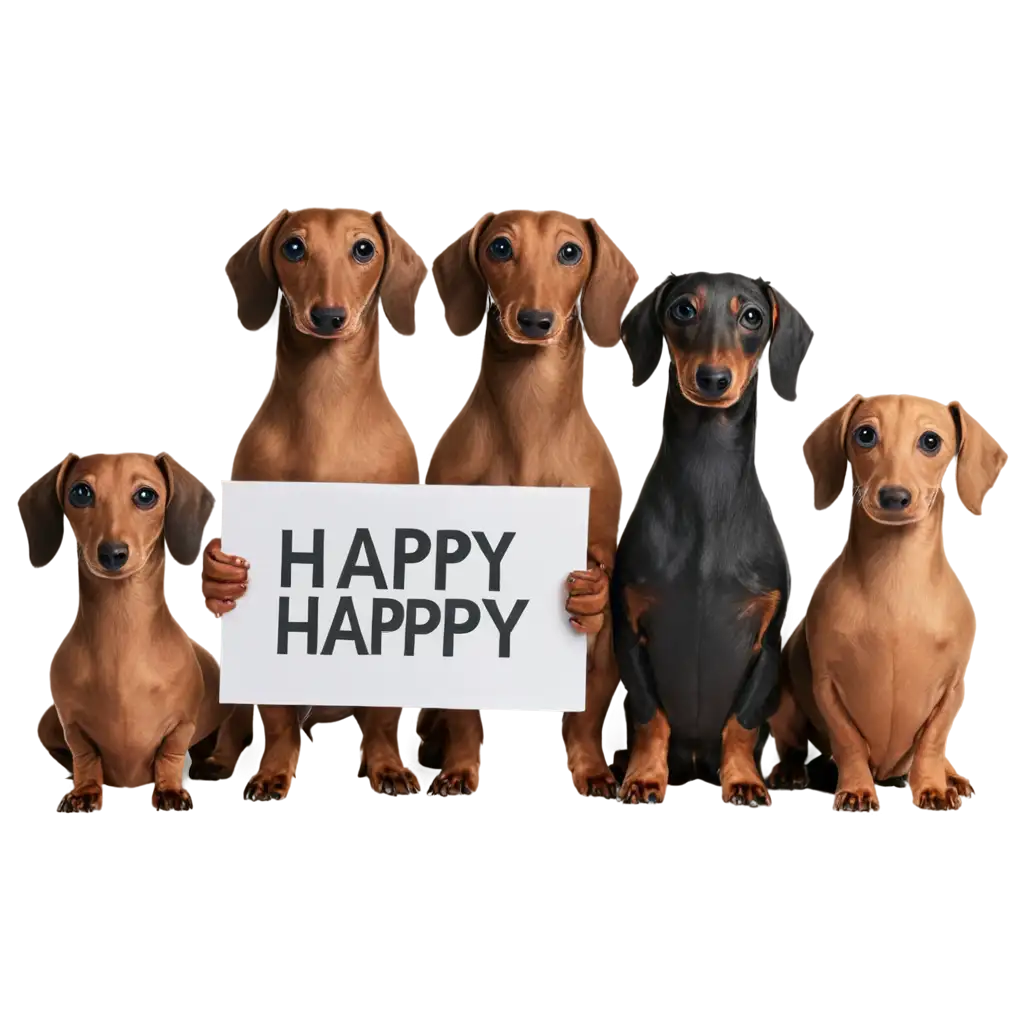 Cheerful-Dachshund-Holding-a-Blank-Happy-Sign-PNG-Image