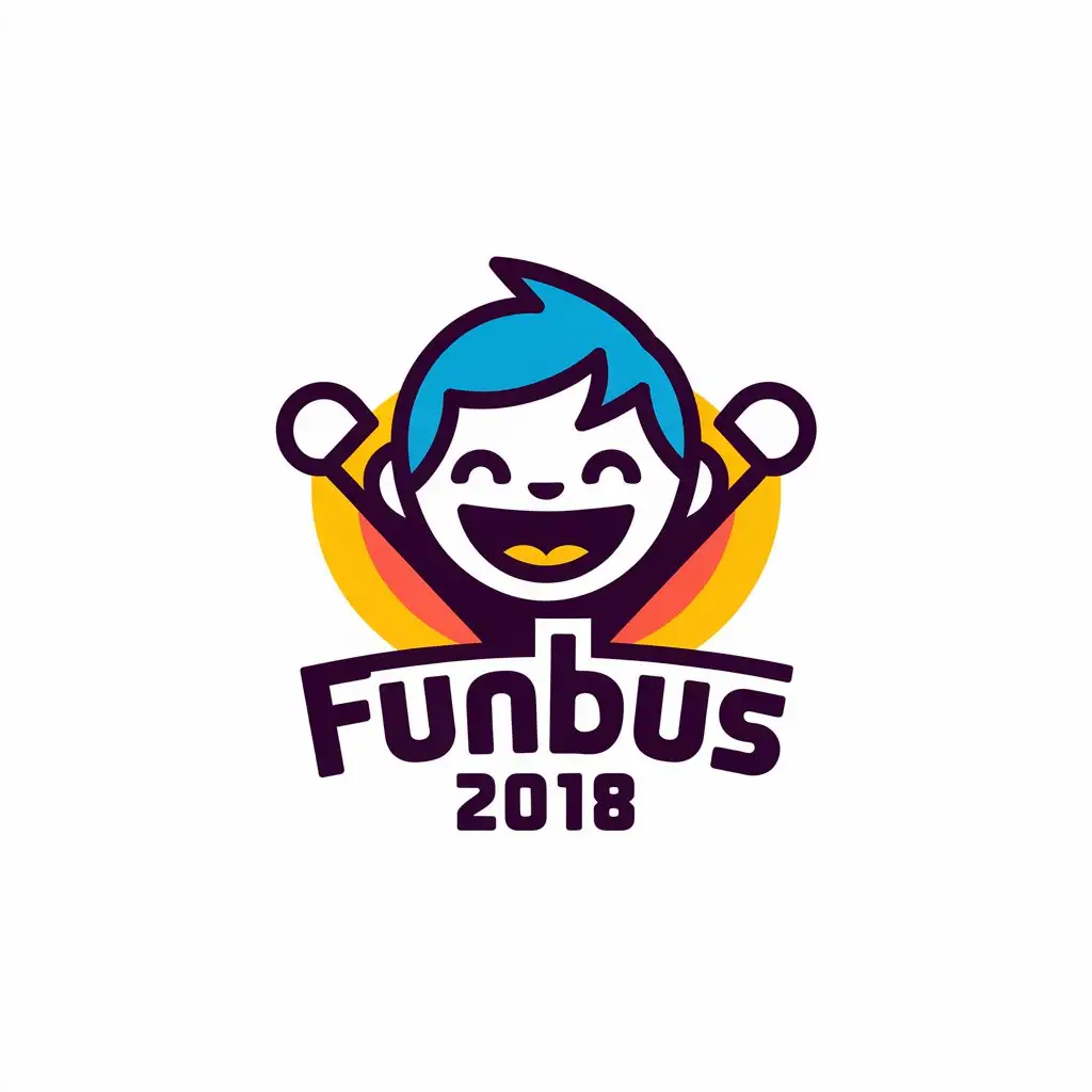 LOGO Design for FunBus2018 KidThemed Entertainment Industry Vector Logo with Clear Background