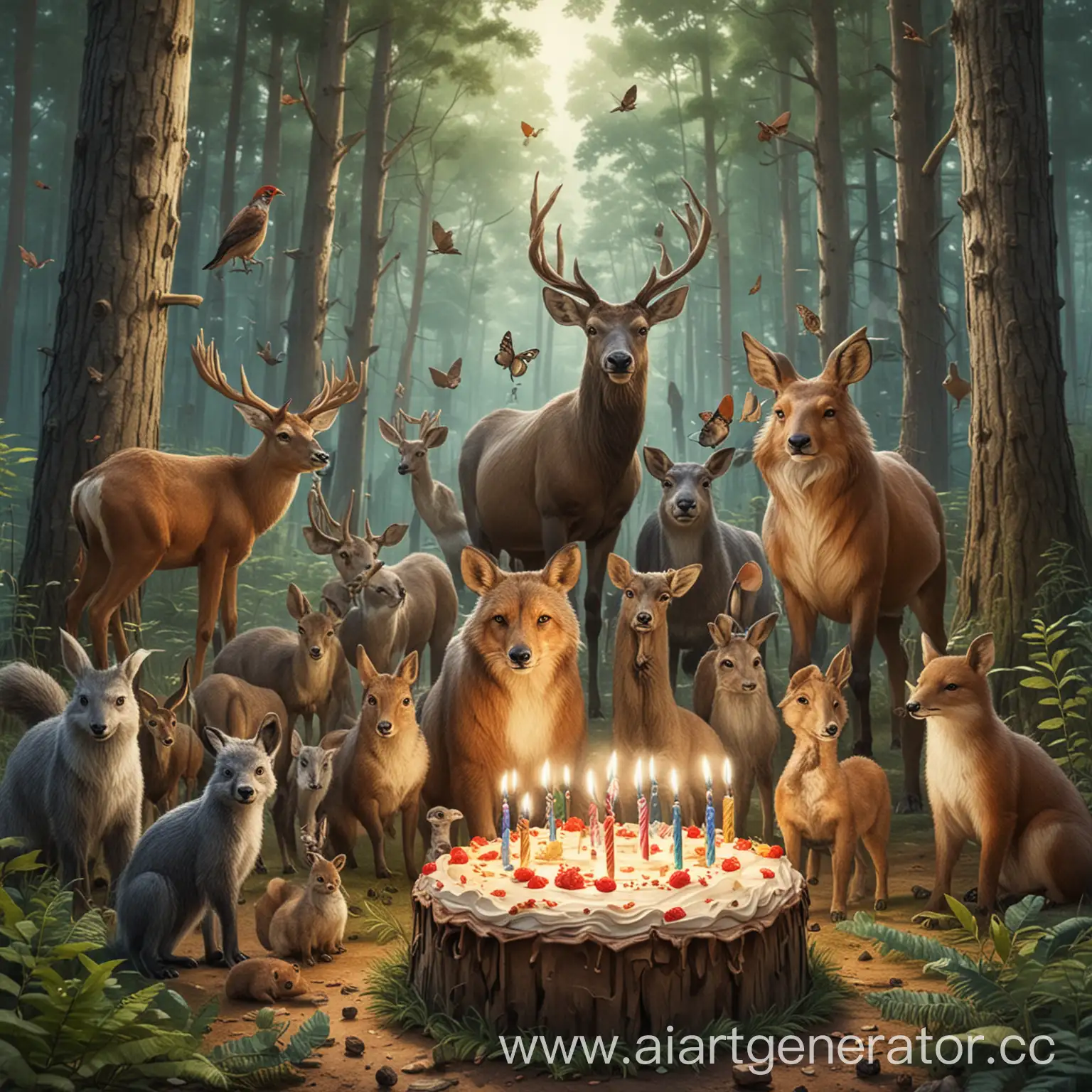 Birthday-Celebration-in-the-Enchanted-Forest-with-Friendly-Animals